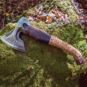 Hand Forged Viking Axe | Custom Norse Battle Hunting Axe | Camping Axe with Leather Sheath | Perfect Wedding, Anniversary, Christmas Gifts