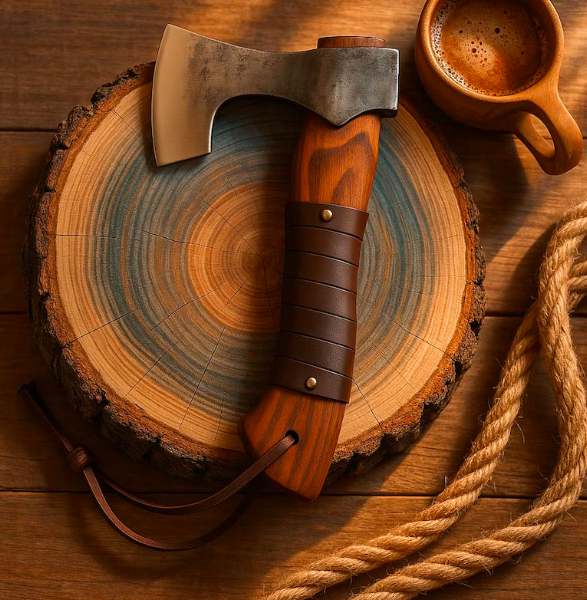 Handmade throwing hatchet hunting axe with personalized engraved wooden box, gift for men\women & couple, Elite Woodsman Outdoor Camping Axe - Image 4