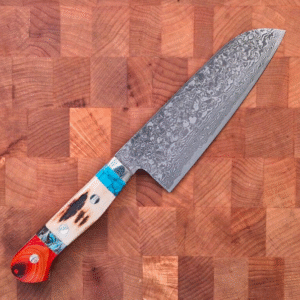 Handmade Damascus Steel knife with leather sheath| Japanese Chef| Chef knife| Anniversary Gift| Birthday gift| Gift for Her|Christmas gift