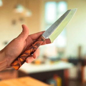 unique chef's knife with eye-catching patterns