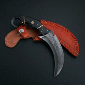 Custom Handmade Damascus Steel Karambit Hunting Knife With Leather Sheath | Best Gift For Him