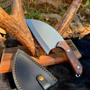 Handcrafted Serbian Mini Cleaver Knife: 4116 Stainless Steel & Walnut Wood