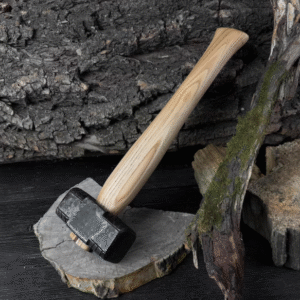 Blacksmith’s Hammer – Hand-Forged Carbon Steel Head with Ash Wood Handle – Forging Tool for Metal Shaping and Smithing – Gift for Husband.