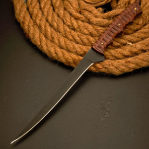 Handmade Carbon Steel Fillet/Fishing Knife with Leather Cover Personalized Gift for Husband Birthday Gift for Father Sharp Blade Knife