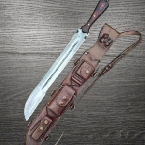 Hand-Forged 5160 Spring Steel Machete, Full Tang Knife, Outdoor Machete with Leather Sheath | Gift for Him, Birthday Gift, Anniversary Gift