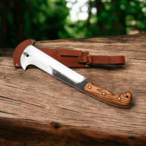 Handmade high carbon steel bushcraft machete, full tang outdoor knife, handcrafted survival machete, durable wood handle knife, heavy-duty camping tool, wilderness bushcraft blade, hand-forged carbon steel machete, sharp outdoor survival knife, adventure-ready bushcraft tool, leather sheath machete, handmade camping knife, premium carbon steel blade, handcrafted outdoor gear, rugged field knife, wood grip machete, hunting and camping essential, handmade collector’s machete, durable handmade blade, outdoor gift for men, high-quality bushcraft knife.