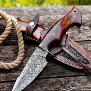 Devil Edge Custom Handmade Damascus Steel Viking Hunting Camping knife, Wedding Anniversary Gift for Husband,