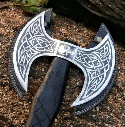 Hand Forged Double Headed Viking Axe - Image 3