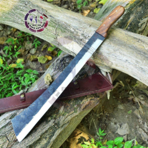 30" Professional Hand-Forged High Carbon Steel Machete – Classic Cleaver Tip with Ergonomic Rosewood Handle