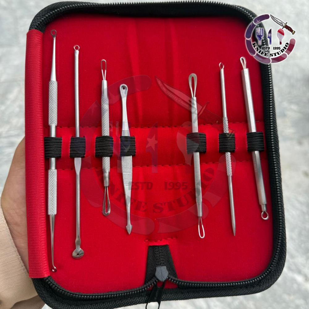 7-Piece Professional Blackhead & Blemish Remover Kit - Surgical Grade Stainless Steel with Travel Case