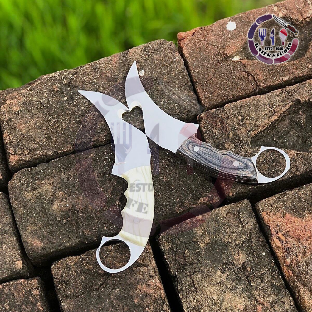 Set of 3 Custom Handmade Tactical Karambits – 11" Polished Stainless Steel with Finger Ring & Ergonomic Handles - Image 5